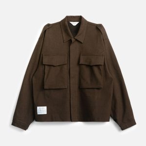 Military Over Shirt - Marrone