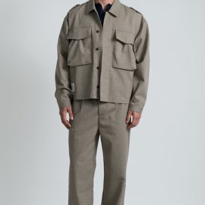 Military Over Shirt - Beige